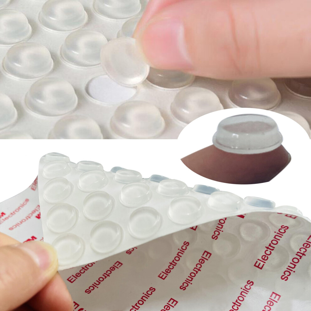 Butées de porte autocollantes en caoutchouc transparent : 200 pièces, tampons de protection pour portes souples, insonorisantes, pour placards de