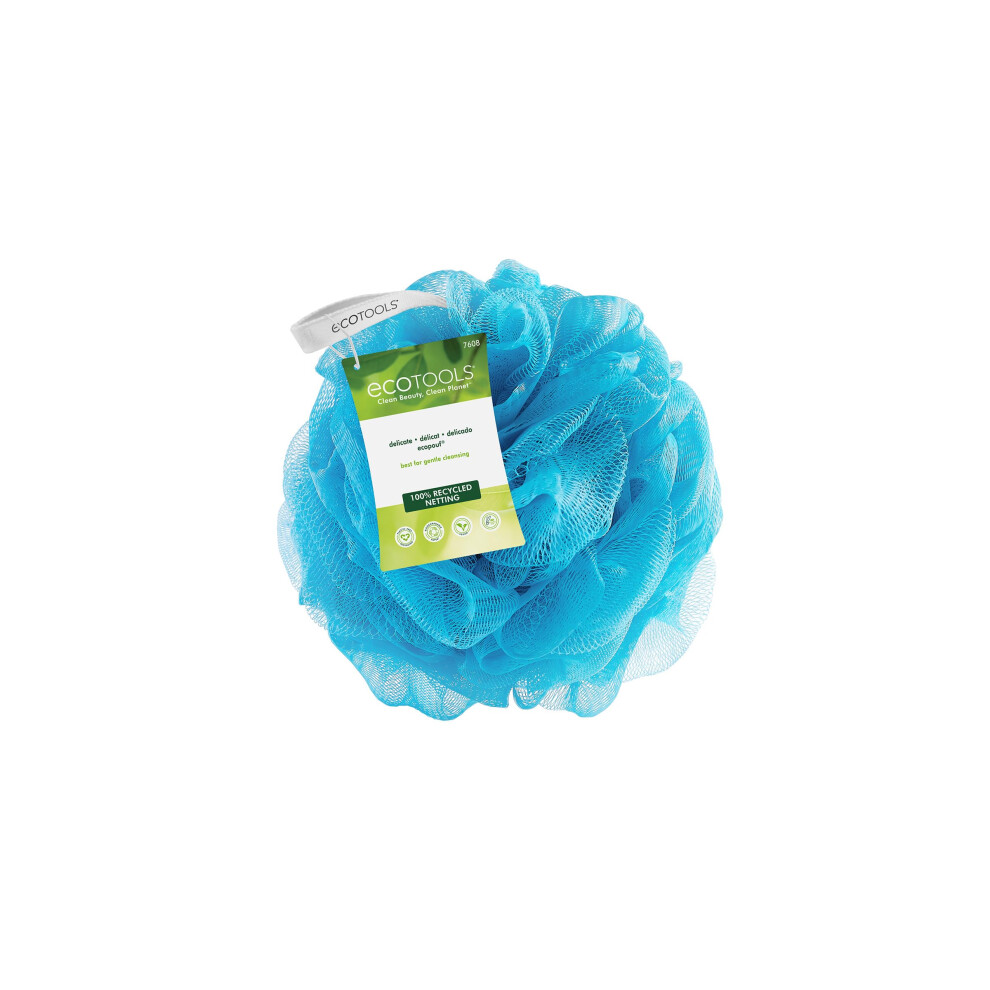 EcoTools Delicate EcoPouf Bath Loofah  Recycled Netting  Gentle Bath Sponge  Exfoliates & Cleanses Skin  for Shower & Bath Routine  Eco-Friendly  Vega