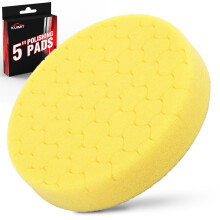 KUIMIT gele polijstpad polijstpads 1 st 5,5 inch gezicht voor 5 inch 125 mm achterplaat samengestelde polijstsponspads voor autobufferpolijstmachine