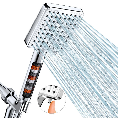 MakeFit Gefilterde Douchekop - 6 Modussen Hoge Druk Handdouche met Filter