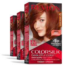 Revlon Permanente Haarfarbe, permanente rote Haarfarbe, Colorsilk, mit 100 % Grauabdeckung, ammoniakfreiem Keratin und Aminosuren, rote Farbtne (3e