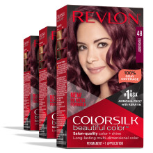 Revlon Permanente Haarfarbe, permanente rote Haarfarbe, Colorsilk, mit 100 % Grauabdeckung, ammoniakfreiem Keratin und Aminosuren, rote Farbtne (3e