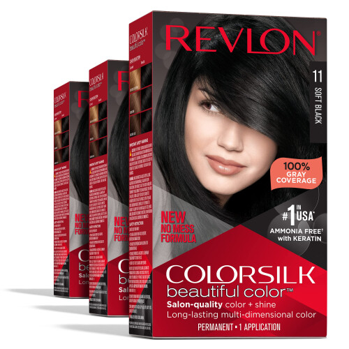 Μόνιμο Χρώμα Μαλλιών Revlon, Χρώμα Χωρίς Αμμωνία, 011 Μαύρο Μαλακό