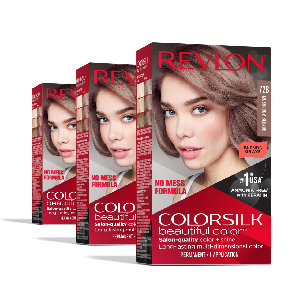 Revlon Permanent Hair Color Permanent Blonde Hair Dye Colorsilk with 100% Gray Coverage Ammonia-Free Keratin and Amino Acids Blonde Shades (Pack