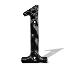 Huisnummers voor buiten/gietijzeren huisadresnummer-5,5 inch metalen brievenbusnummer/zwart/nummer 1