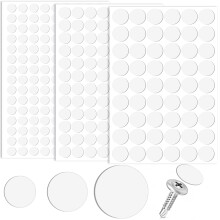 Pndeyo 290pcs samoprzylepne nakrycia srubowe naklejki PVC nie opalone pokrywa otworu srubowego czapki 12 mm 15 mm 21mm 21 mm pylowe naklejki do r