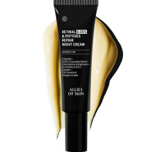 Allies of Skin Retinal 0,05 % Peptide Repair Nachtcreme mit 0,05 % eingekapselten Retinaldehydpeptiden, 2 % Ornithin-EGCG-Komplex, 11 Aufhellern, Ant