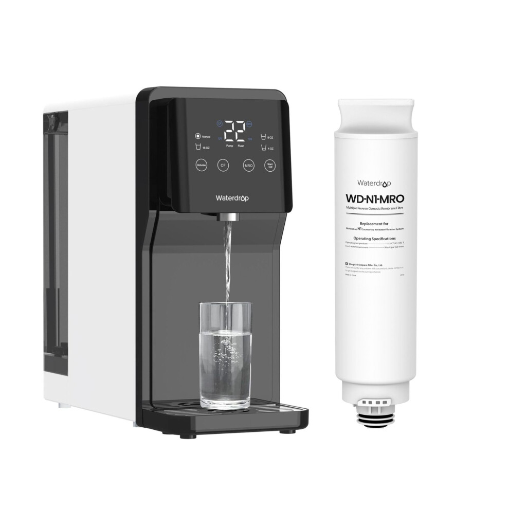 Waterdrop WD-N1-MRO Filter  Replacement for WD-N1-W Countertop Reverse Osmosis Water Filtration System  18-Month Lifetime