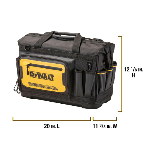 DeWalt Bolsa de ferramentas DEWALT, resistente  gua, fundo rgido, bolsa de ferramentas profissional de 20 polegadas com organizao (DWST560104) 1