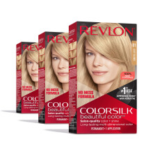 Revlon Permanent Hair Color Permanent Blonde Haarfarbe Colorsilk mit 100 % Grauabdeckung, ammoniakfreies Keratin und Aminos   uren, Blondt   ne (3er-