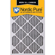 Filtres    air pour fournaise Nordic Pure 20 x 25 x 1 (19 1/2 x 24 1/2 x 3/4) MERV 10 pliss  s plus charbon, paquet de 6
