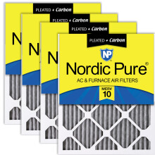 Filtres     air pour fournaise Nordic Pure 20 x 24 x 1 (19 x 23 x 3/4) MERV 10 pliss   s avec charbon, paquet de 4