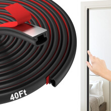 alophoty 40 Ft rubberen deurafdichtingsstrip D-vormige rubberen deurafdichtingsstrip voor deurkozijn Zelfklevende deur Geluidsisolatiestrip Rubberen