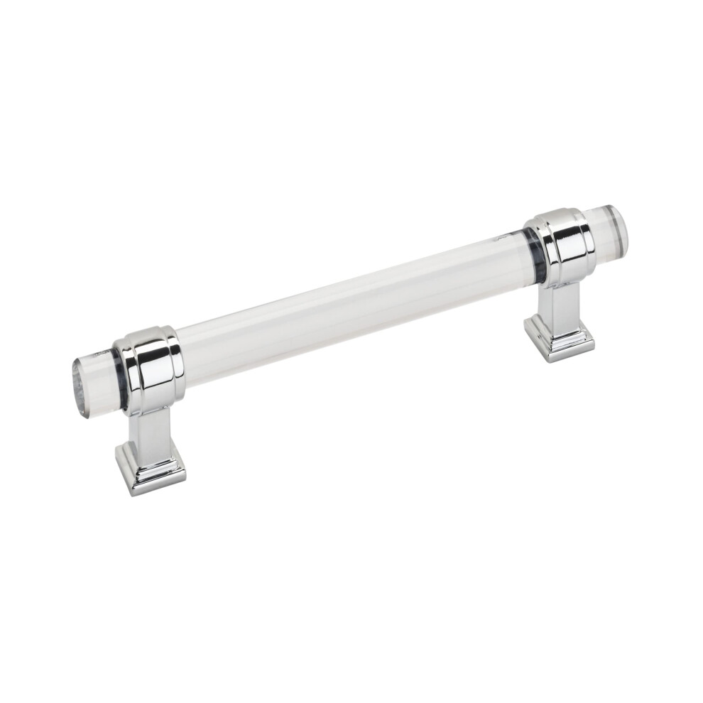 Amerock | Cabinet Pull | Clear/Polished Chrome | 5-1/16 inch (128 mm) Center to Center | Glacio | 1 Pack | Drawer Pull | Drawer Handle | Cabinet Hardw-image-OPC-PFRPVCH-NEW