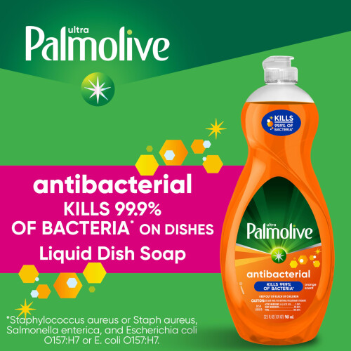 Palmolive Ultra Υγρό Πιάτων, Πορτοκάλι, Αντιβακτηριδιακό, 32.5 Fl Oz (Πακέτο 1) 1