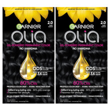 Garnier Olia Χρώμα Μαλλιών Χωρίς Αμμωνία 2.0 Μαλακό Μαύρο, 2 Τεμάχια