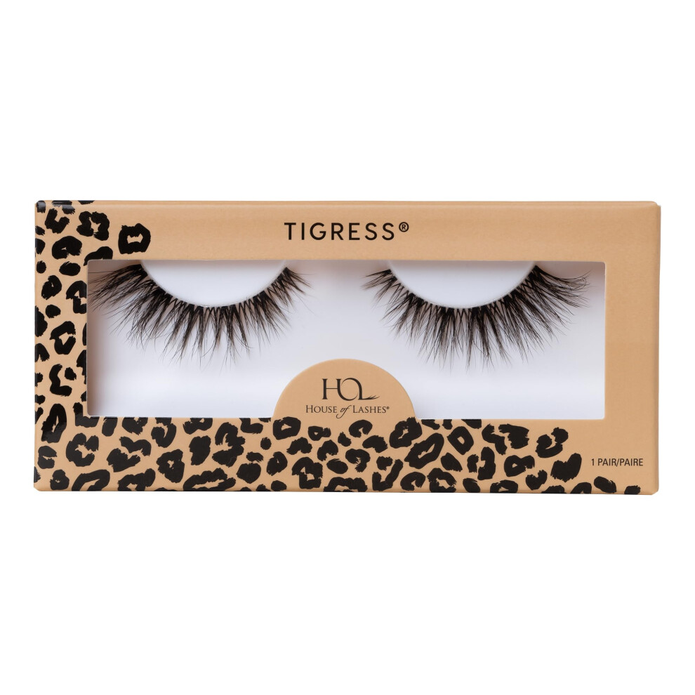 House Of Lashes Tigress Dramatische, Schwerelose Und Flexible Falsche Wimpern, 3D-Wimpernverl Ngerung Aus Kunstnerz, Sinnlicher Katzenaugeneffekt-image