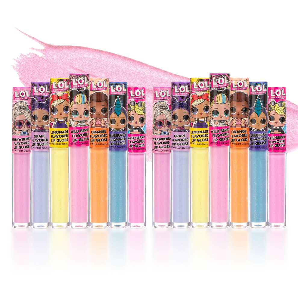 L.O.L Surprise! 14pc Lip Gloss for Girls  Lol Lip Gloss Set Value Pack  14 Assorted Fruit Flavored Lip Glosses  Non Toxic  Kid Friendly  Party Favors
