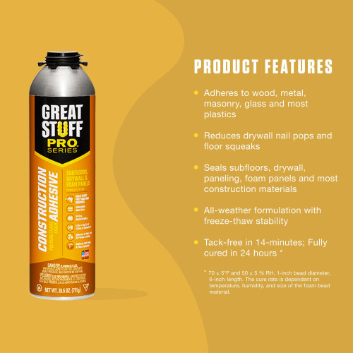 Great Stuff 343087 PRO Κόλλα κατασκευών 26,5 ουγγιών, κάθε κρέμα 26,5 ουγγιών 2