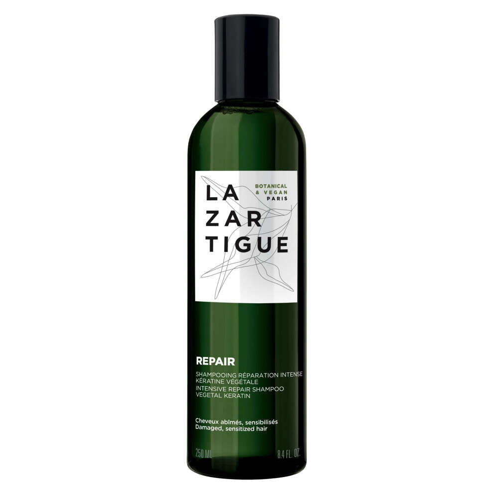 Lazartigue Repair Shampoo Vegetal Keratin For Deep Repair & Shine Vegan Sulfate-Free Silicone-Free For Damaged Hair 8.4 Fl. Oz.