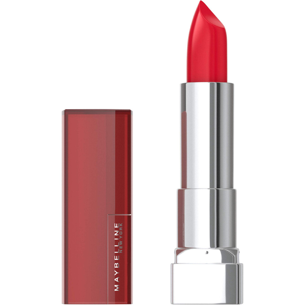 Maybelline Color Sensational Lipstick  Lip Makeup  Cream Finish  Hydrating Lipstick  Nude  Pink  Red  Plum Lip Color  Red Revolution  0.15 oz; (Packag