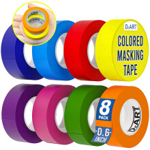 DEART 8X Colored Masking Tape 264 Ft x 0.6 inch Colored Painters Tape for Arts & Crafts Labeling or Coding Kids Art Supplies DIY Craft Tapes Color
