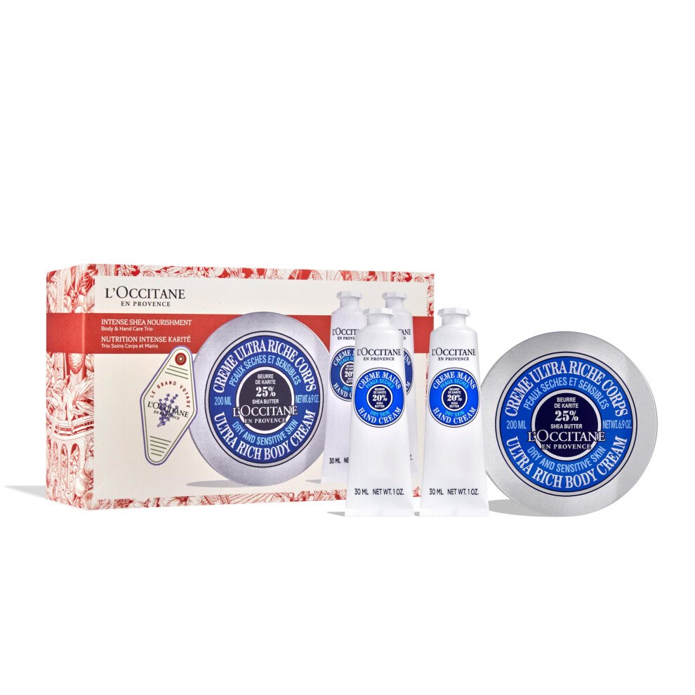 L'OCCITANE Nourishing Body & Hand Care Trio Holiday Gift Set: Keep Skin Comfortable and Protected from Dryness