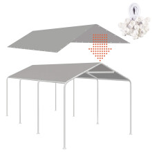 Thanaddo 10 x 20 Ft Carport Replacement Canopy Cover Garage Top Tent Shelter Tarp with Free 44 Ball Bungee Cords Grey(Only Cover Frame Not Include)
