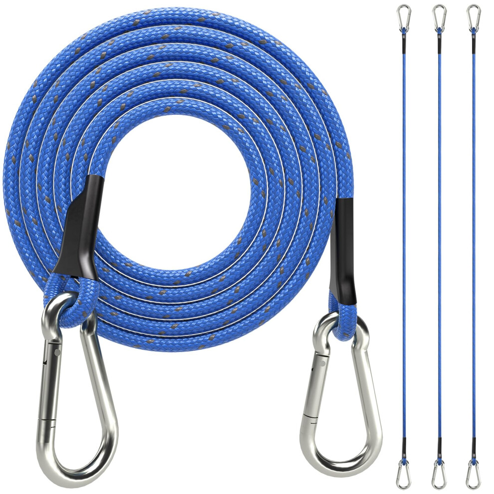Sprookber Lot de 4 tendeurs élastiques robustes de 122 cm avec mousqueton en acier inoxydable pour bâches de camping, porte-vélos, chariots à mai