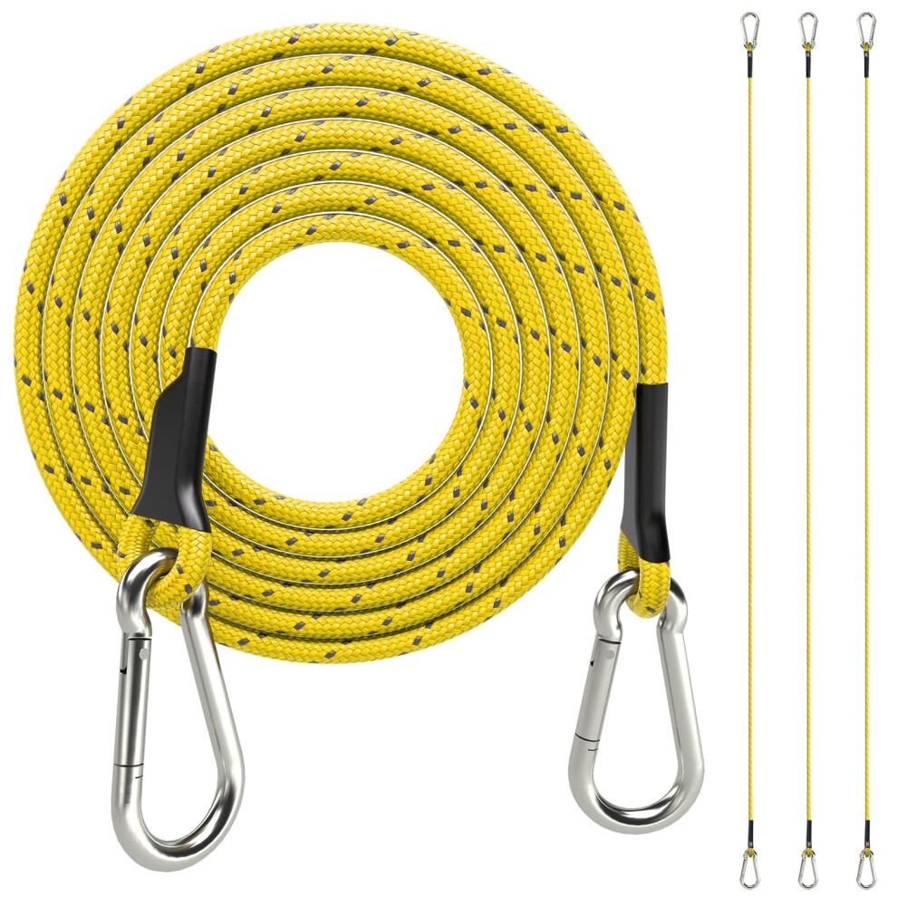 Sprookber Lot de 4 tendeurs élastiques robustes de 152 cm avec mousqueton en acier inoxydable pour bâches de camping, porte-vélos, chariots à mai