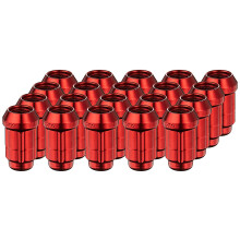 Zestaw 5 końcówek Gorilla Automotive 21133RD Acorn Red o małej średnicy (rozmiar gwintu 12 mm x 1,50) – opakowanie 20 szt.