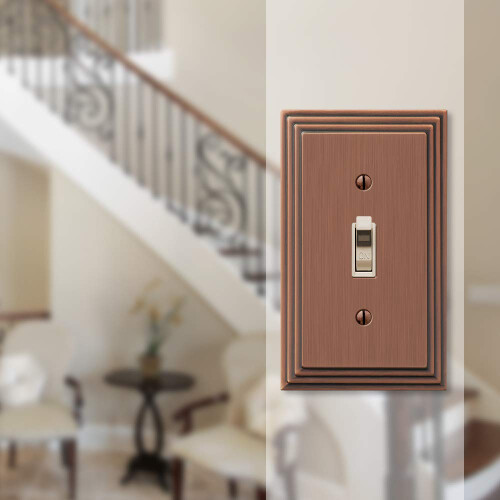 Amerelle 84TAC Steps Wallplate 1 Toggle Antique Copper 2