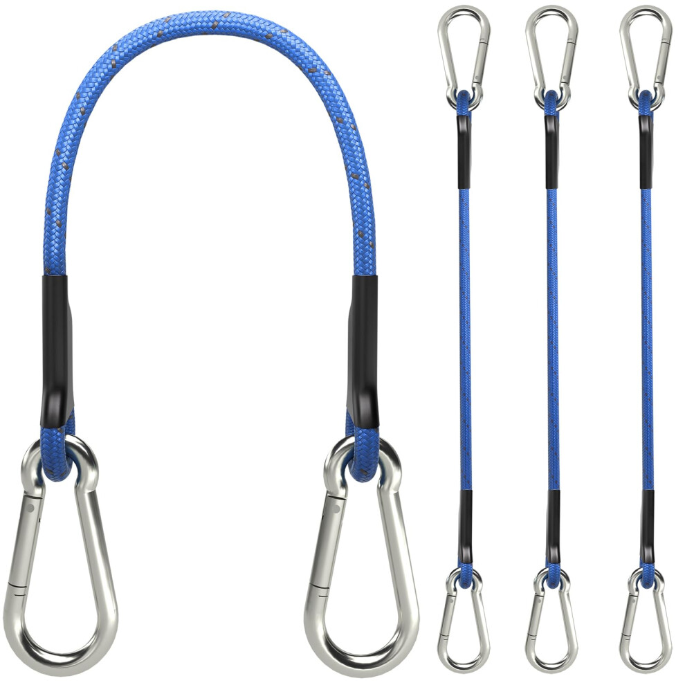 Sprookber Lot de 4 tendeurs élastiques robustes de 45,7 cm avec mousqueton en acier inoxydable pour bâches de camping, porte-vélos, chariots à ma