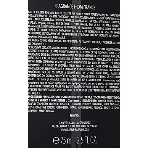Wachtwoord van La Rive voor mannen EDT 2,5 oz / 75 ML 2