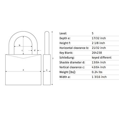 Abus ABUS 75/30 Brass Padlock Keyed Different 2