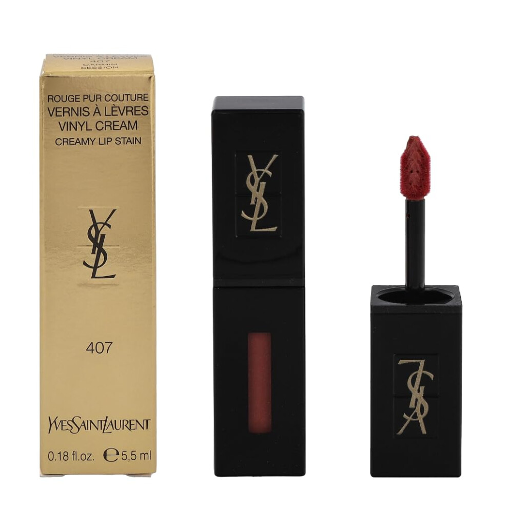 Yves Saint Laurent Vinyl Cream Lip Stain  407 Carmin Session  0.18 Ounce