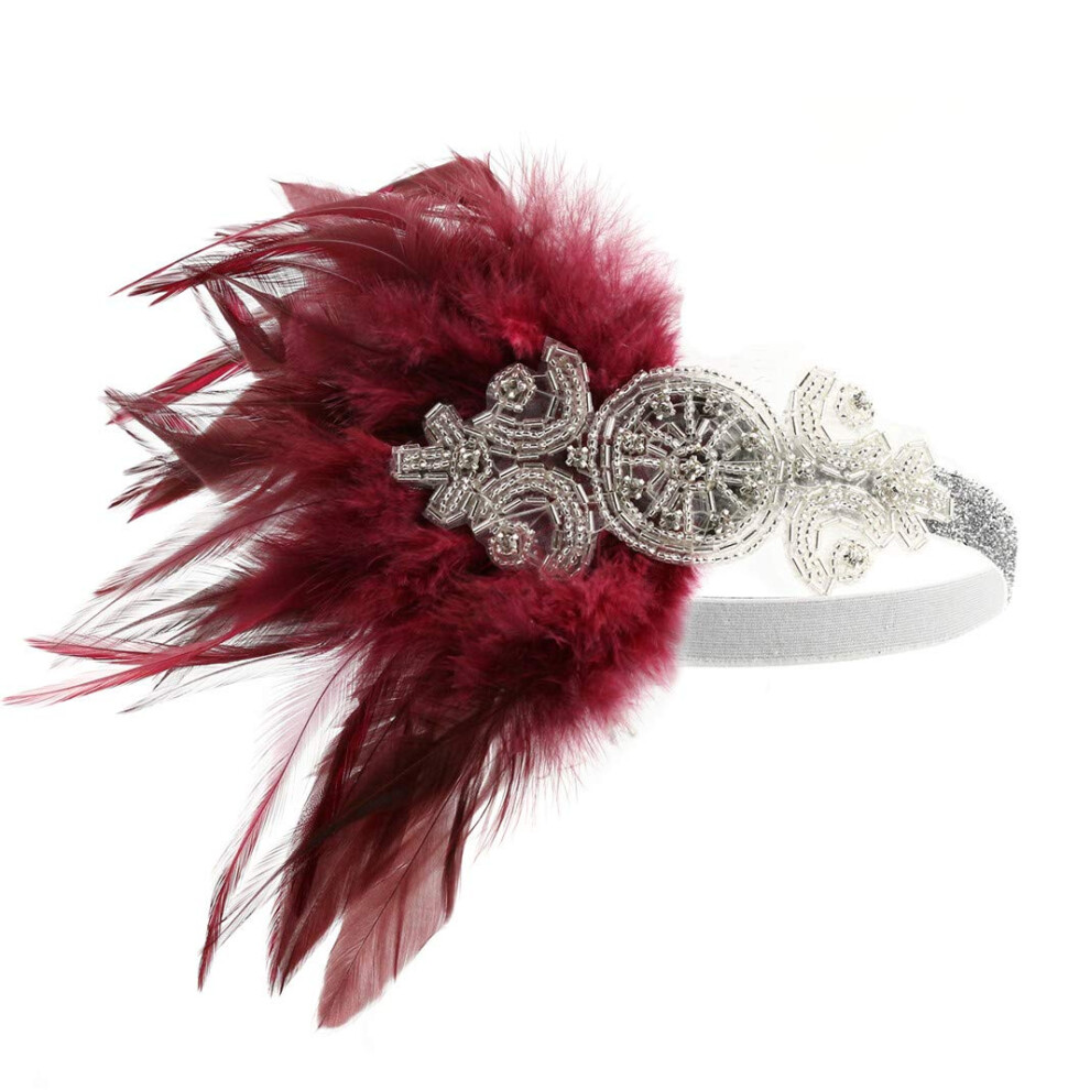 Accessoires ann  es 1920, serre-t  te style Flapper, style Art d  co des ann  es 20, pour femme, pince    cheveux, costume Gatsby, 09, rouge vin
