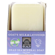 One With Nature Dode Zee Minerale Zeep Geitenmelk & Lavendel 6 repen 4 oz (114 g) elk