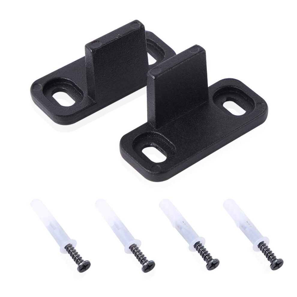 POPUBB Guides de sol pour porte de grange, ensemble de 2 supports de montage au sol, quincaillerie pour porte de grange coulissante, guides inf   r