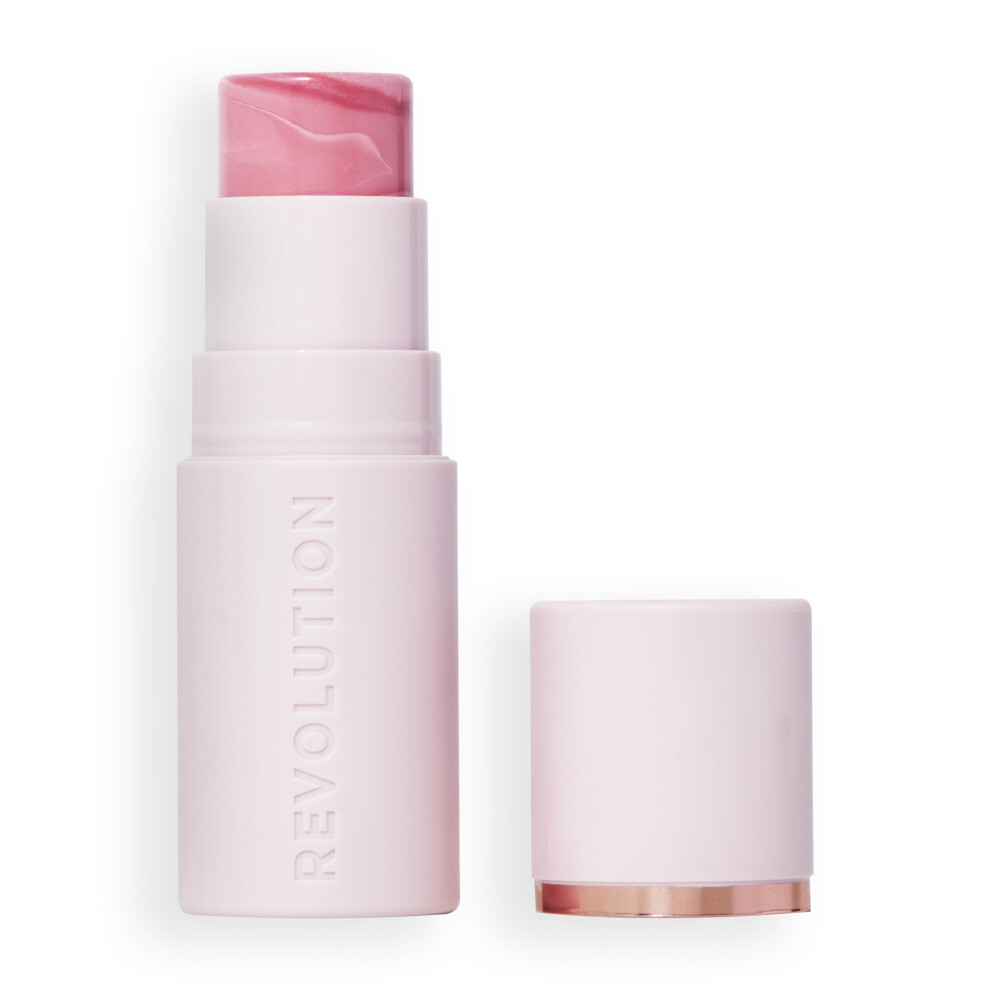 Revolution  Skin Silk Marble Blush Stick  Buildable Color for Cheek  Eye  & Lip  Cream-to-Powder Formula  Vegan & Cruelty-Free  Pinched Light Pink  0.
