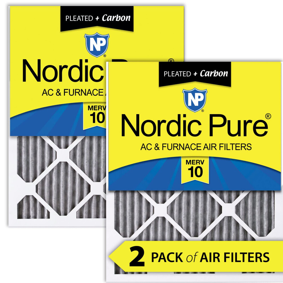 Filtres     air pour fournaise Nordic Pure 20 x 24 x 1 (19 1/2 x 23 7/16 x 3/4) MERV 10 pliss   s plus charbon, lot de 2