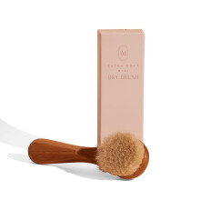Mini escova seca extramacia CSM para pele sensvel - esfoliao suave com cerdas naturais de plo de cabra melhora a circulao e aumenta o brilho