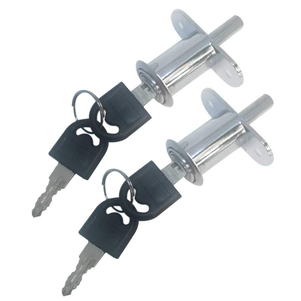 Smbbit Cylindrical Length 32 mm Push Plunger Lock Sliding Cabinet Lock (2 Pack)-image-OPC-PGTGRHJ-NEW