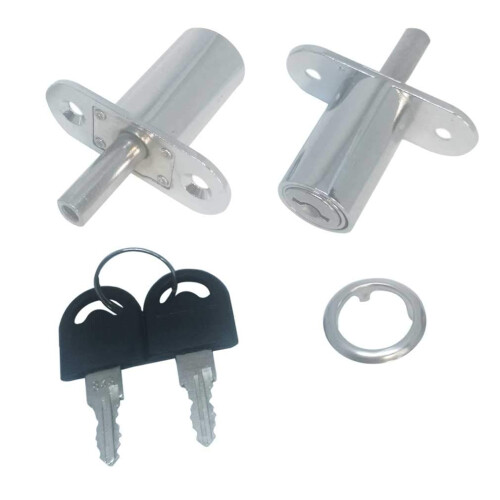Smbbit Cylindrical Length 32 mm Push Plunger Lock Sliding Cabinet Lock (2 Pack) 1