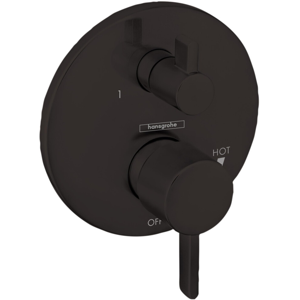 hansgrohe Ecostat Modern 2-Handle Pressure Balance Shower Valve Trim with Diverter in Matte Black  04447670