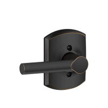 SCHLAGE Broadway Lever with Greenwich Trim Non-Turning Lock Aged Bronze (F170 BRW 716 GRW)