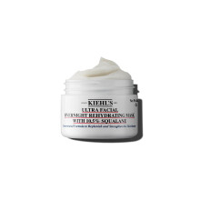 Kiehl's Ultra Facial Overnight Hydrating Face Mask with 10.5% Squalane Deeply Hydrates Skin & Strengthens Moisture Barrier Treats Dryness & Flaky Sk