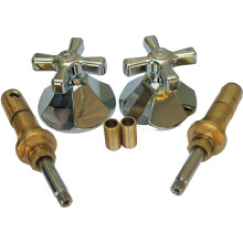 LASCO 01-9403 Kit di finitura per vasca o doccia a due valvole serie American Standard Renu con steli, maniglie, flange e capezzoli cromati