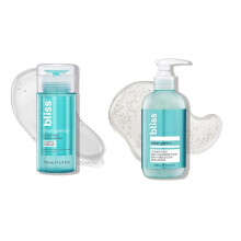 Bliss Daily Acne Routine Kit 2pc Set- Clear Genius Toner + Serum and Cleanser - Cleanse and Tone for Acne- Clean Vegan Cruelty-Free Skincare