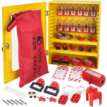 VEVOR Electrical Lockout Tagout Kit 59 PCS Safety Lockout Tagout Station With Padlocks Hasps Tags Ties Plug Lockout Circuit Breaker Lockouts Va